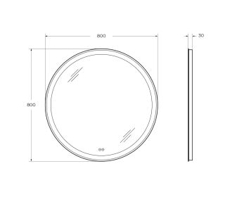 Зеркало Cezares 800x800x30мм круглое со встроенной разноцветной подсветкой RGB и сенсорным выключателем CEZARES CZR-SPC-MC-800-RGB-TCH